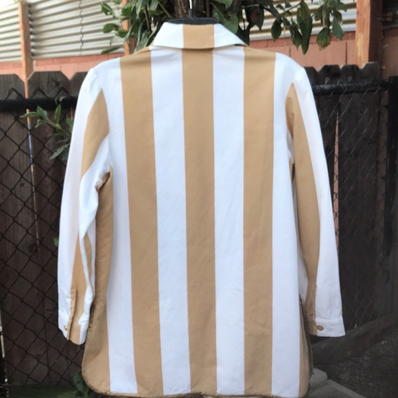 Designer Mark Eisen tan/white jacket w/pockets - Picture 3 of 7